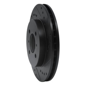 Mitsubishi Lancer Brake Rotor (1) - Front Right - R1 Concepts - Drilled & Slotted - Black - `98-`07